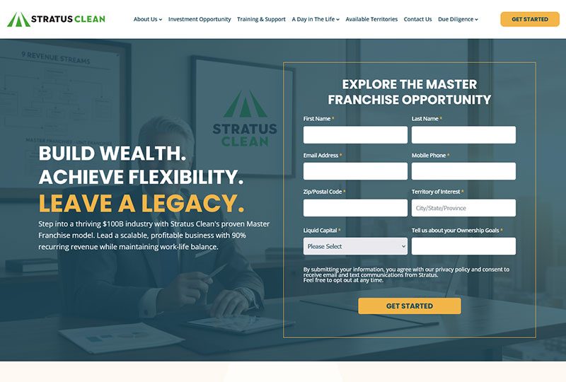 Stratus Franchising website screenshot