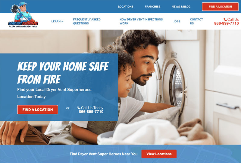 Dryer Vent Heroes website screenshot
