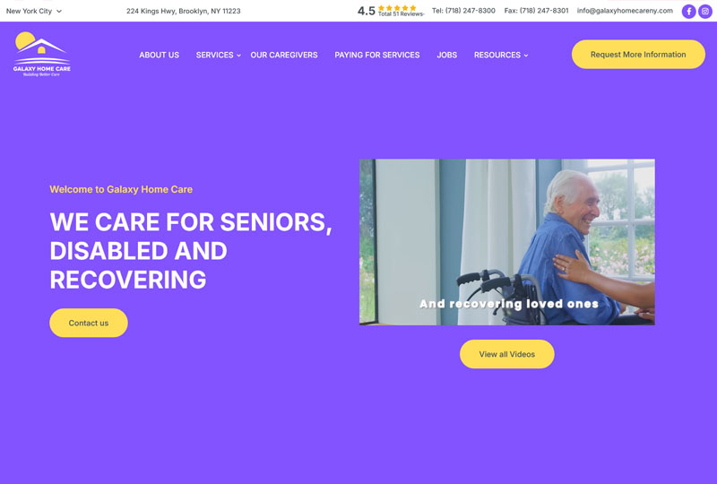 Galaxy Home Care website screenshot