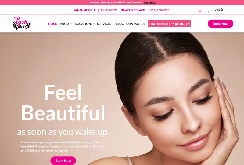 Lash Pilot website screenshot