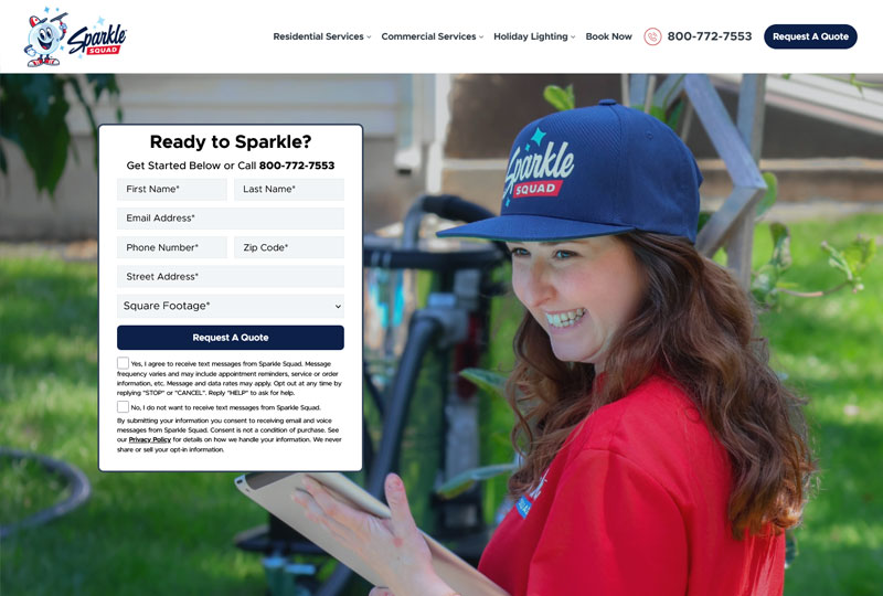 Sparkle Squad website screenshot