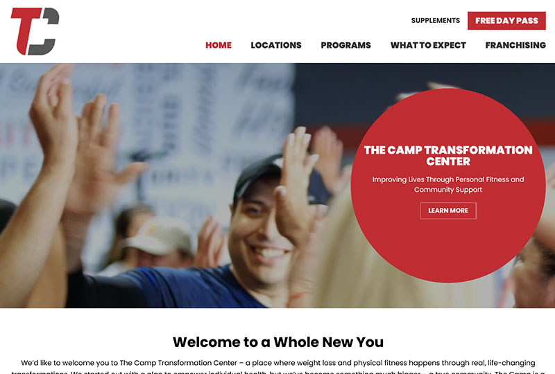 The Camp TC website screenshot