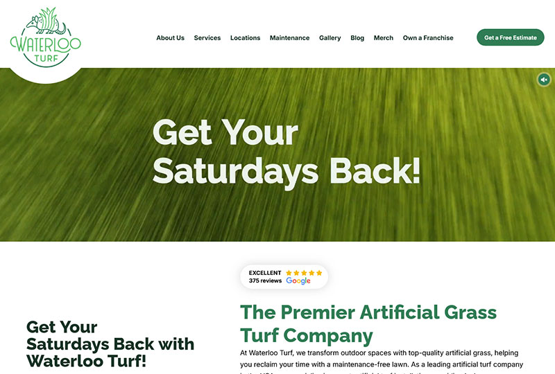 Waterloo Turf website screenshot