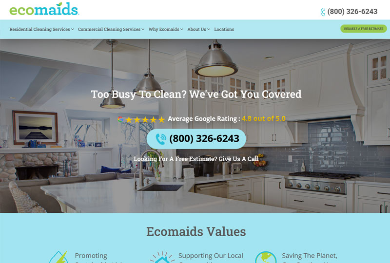 Ecomaids website screenshot