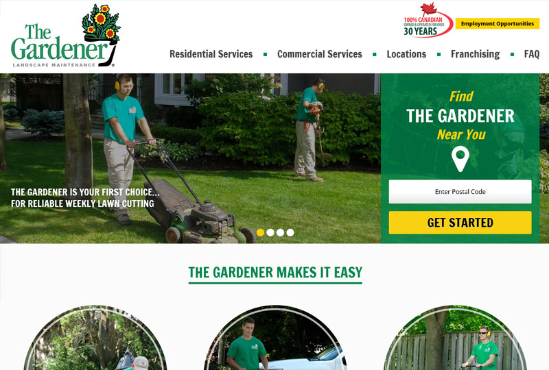 The Gardener website screenshot