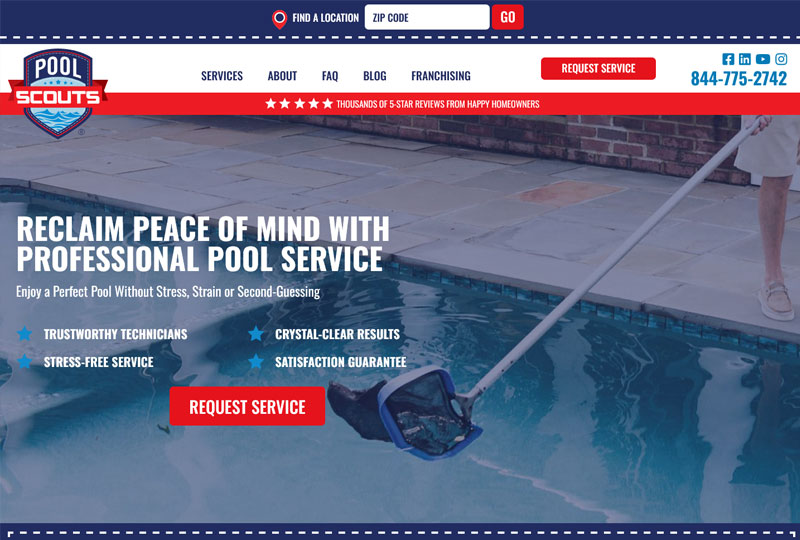 Pool Scouts website screenshot